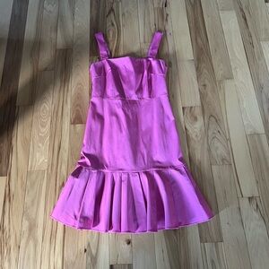 Pink J.Crew Ruffle-Hem Midi Dress